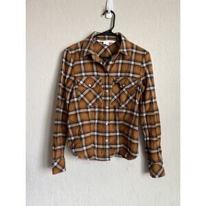 Veronica Beard Barnette Plaid Flannel Shirt Womens Size 2 Western Rodeo Cowgirl